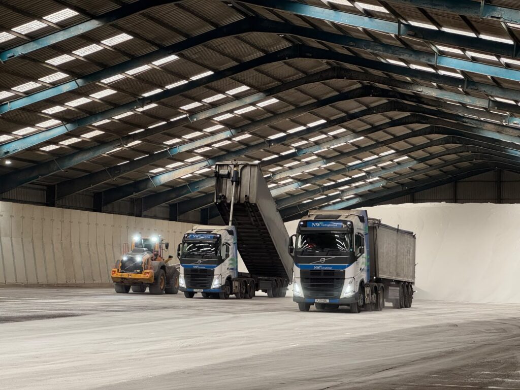 Lorries unloading Urea at Hull Dock